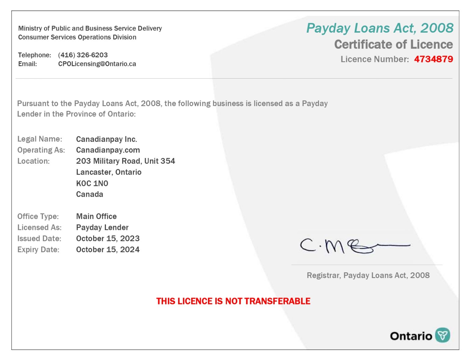 Canadianpay Inc. Licence 2023 2024 Jpg 4 1536x1187 